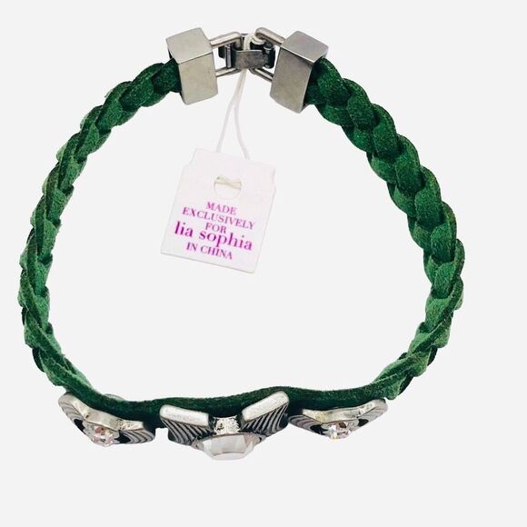 Lia Sophia Confidant Ivy Leather Braided Bracelet - Picture 9 of 10
